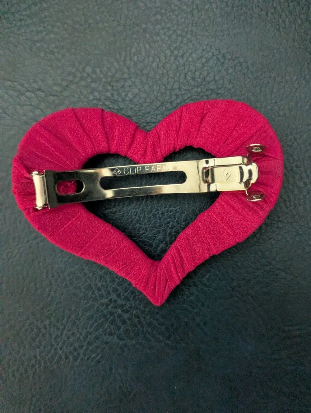 Heart-Shaped Fabric Hair Clip
